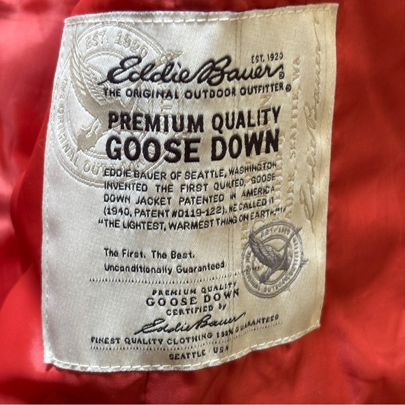 Eddie Bauer Down Quilted Vest Women’s Large Tan Orange Reversible Lightweight - Picture 3 of 8